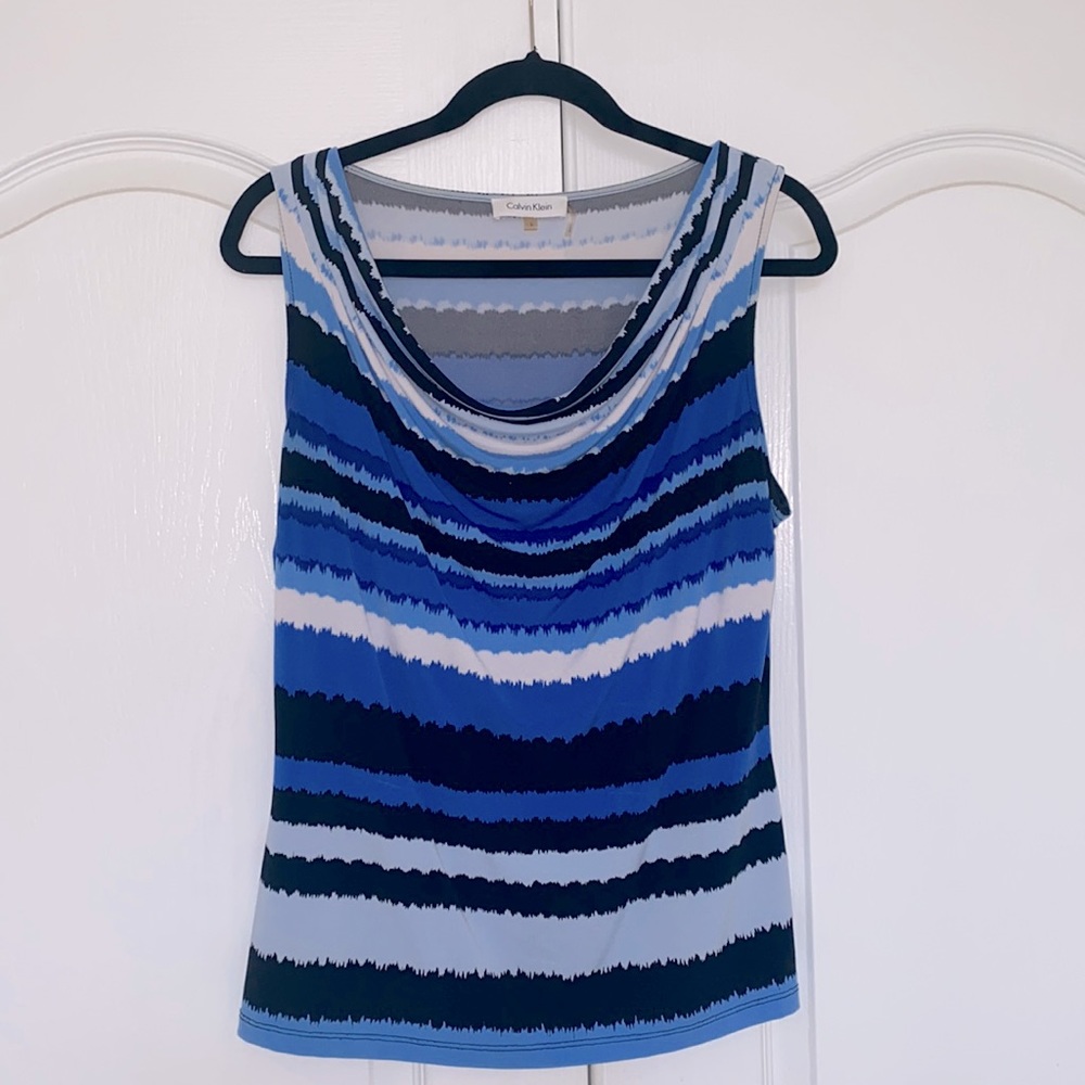 Calvin Klein, High-Low Sleeveless Top.